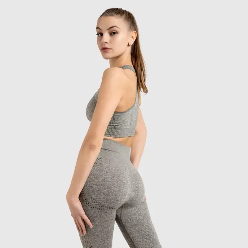 Varrás nélküli sportmelltartó Iron Aesthetics Seamless Spots, zöld