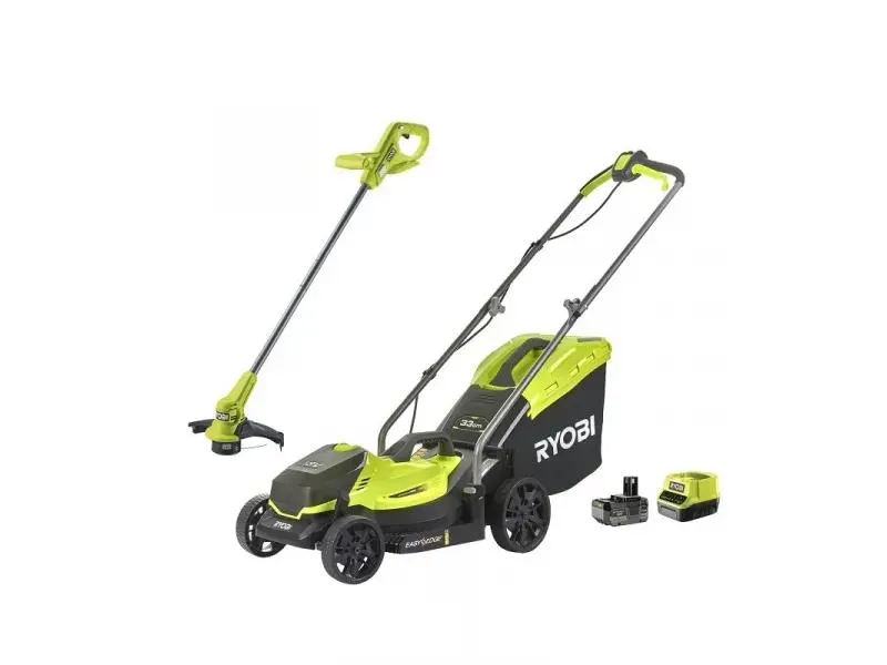 RYOBI ONE+ OLM1833LT23A-140 - akkus fűnyíró- és szegélynyírószett (18V, akkuval és töltővel)