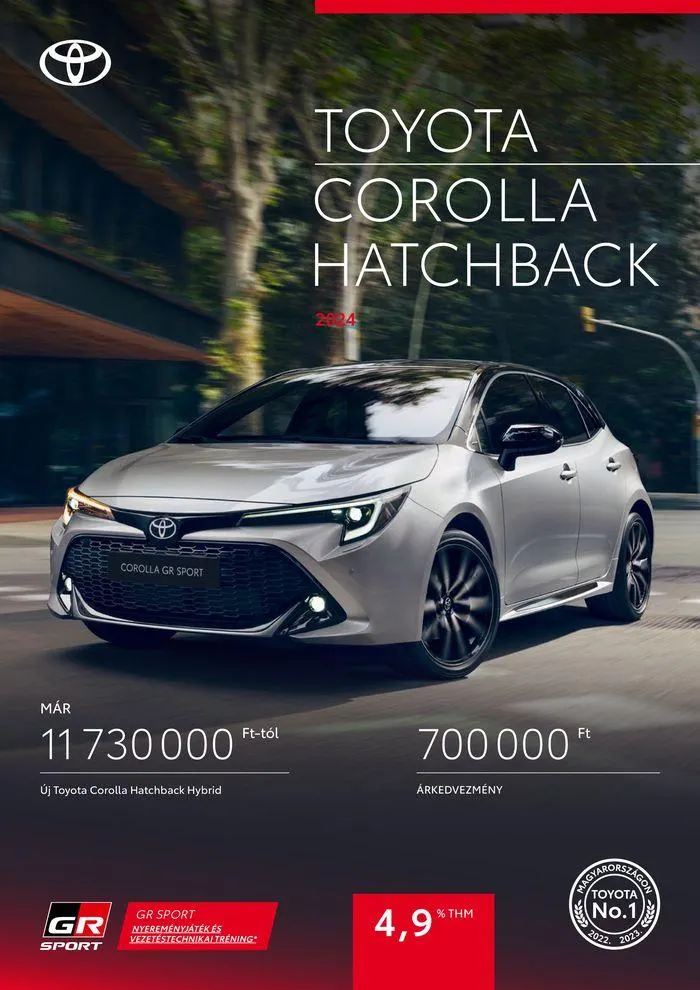 Katalógus Toyota Corolla Hatchback MY24 július 24.-tól július 24.-ig 2025. - Oldal 1