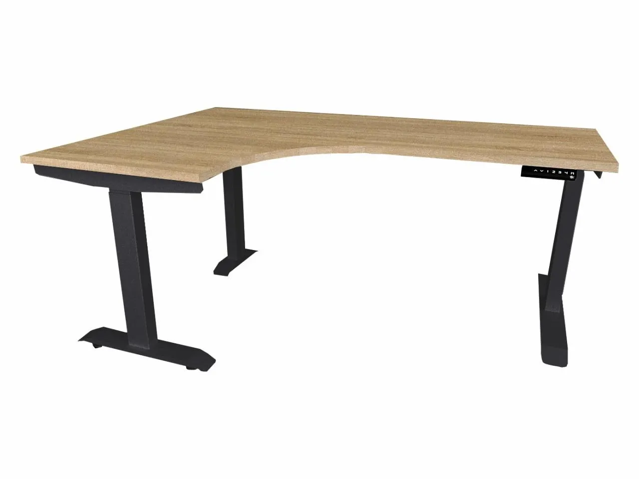 ALB-AL160/110 állítható magasságú fémvázas sarok íróasztal fekete vázzal, jobbos (392520)