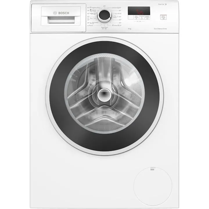 Bosch WGE03200BY mosógép, 8kg, 1200 RPM, EcoSilence Drive, SpeedPerfect, Reload funkció, A energiaosztály, Fehér