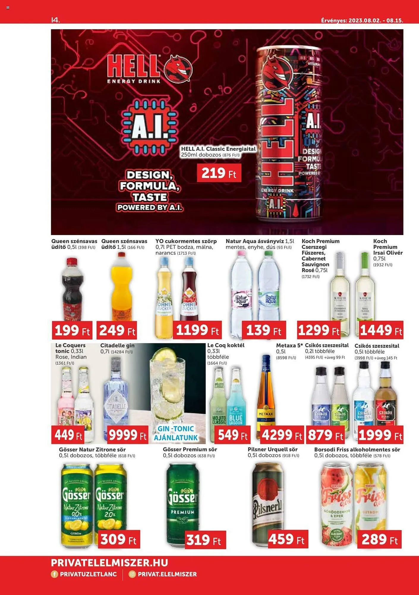 Katalógus PRIVÁT akciós újság augusztus 2.-tól augusztus 15.-ig 2023. - Oldal 14