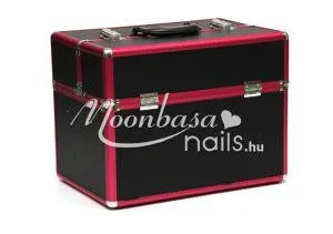 Metál pink-fekete Műkörmös táska #380-BP