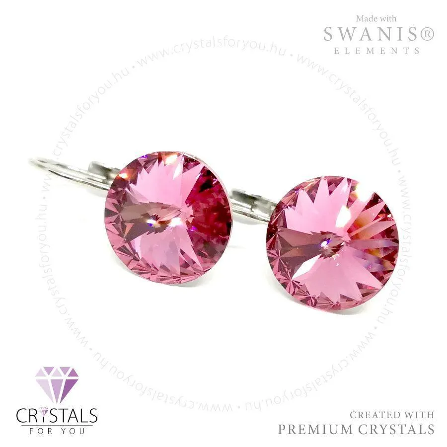 Kör alakú Swanis® prémium kristállyal díszített francia kapcsos fülbevaló