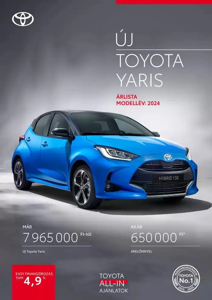 Katalógus Toyota Új YARIS Hybrid október 3.-tól október 3.-ig 2025. - Oldal 1