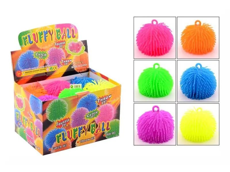 Szőrös gumilabda - 14 cm, többféle