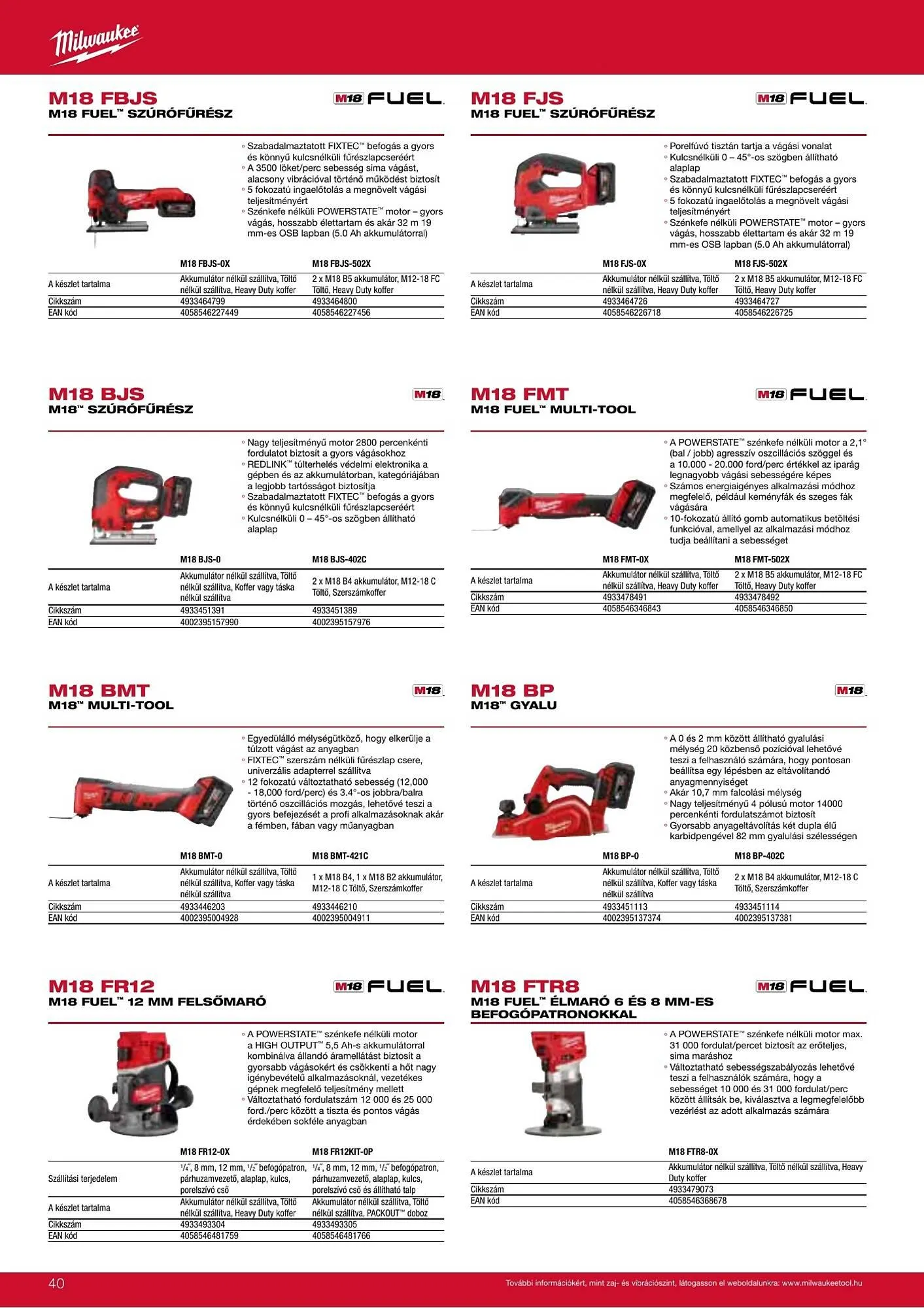Katalógus Milwaukee akciós újság szeptember 16.-tól december 31.-ig 2026. - Oldal 40