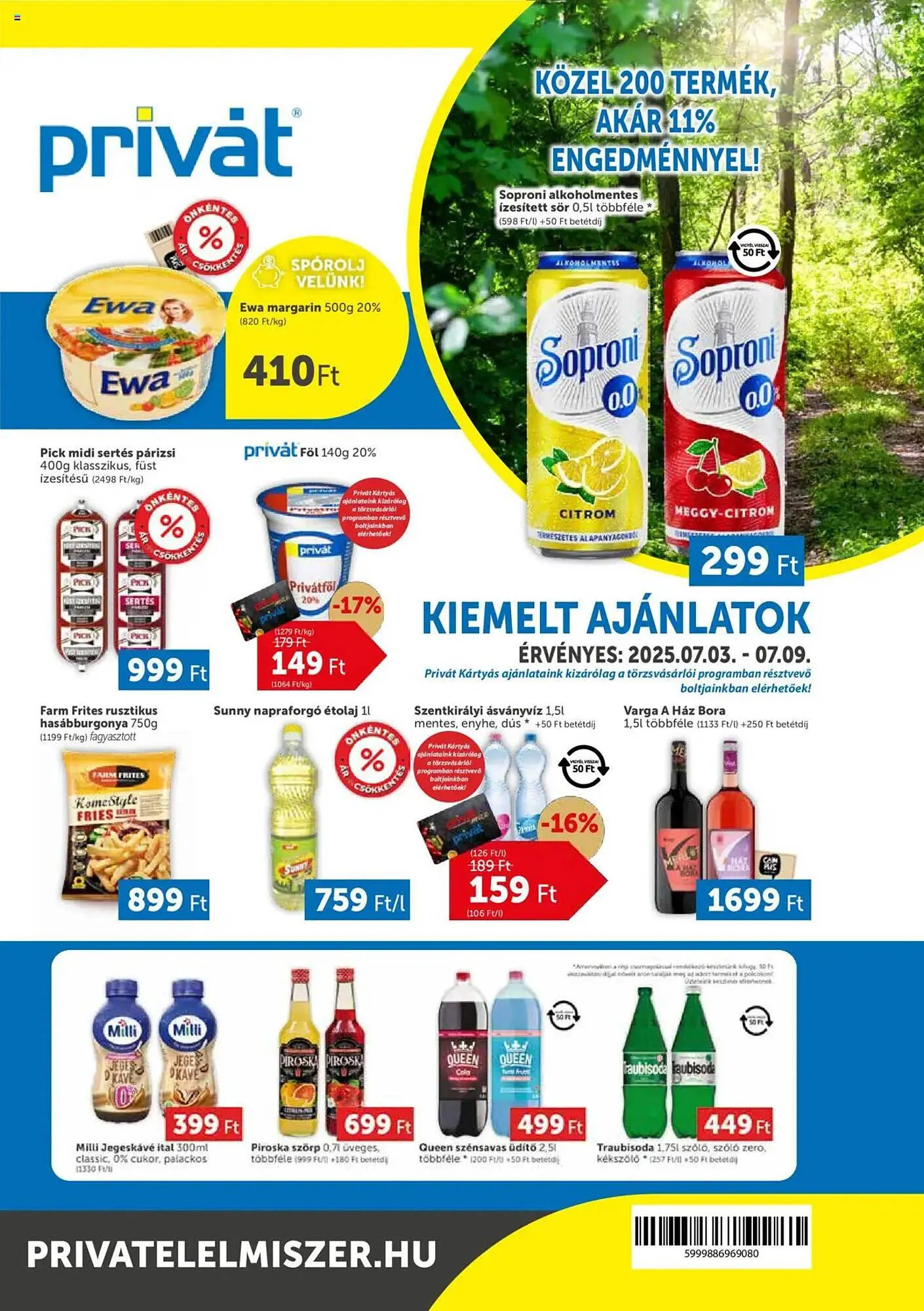 Katalógus PRIVÁT akciós újság július 3.-tól szeptember 7.-ig 2025. - Oldal 1