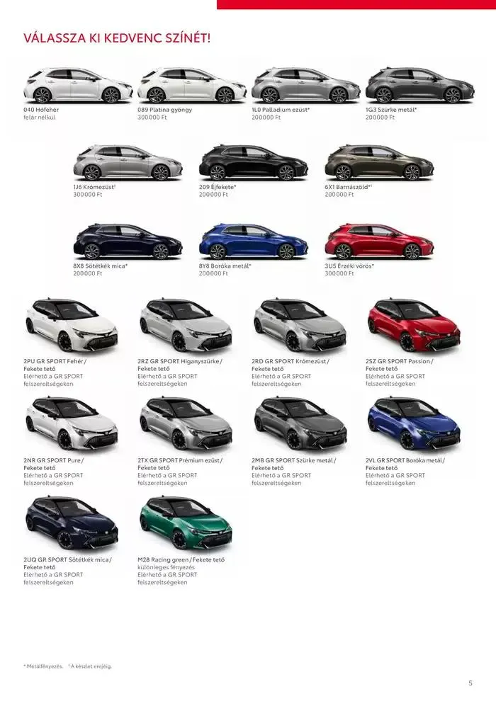 Katalógus Toyota Corolla Hatchback MY24 október 3.-tól október 3.-ig 2025. - Oldal 5