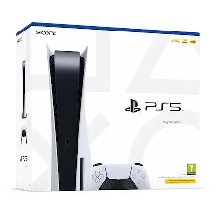 Playstation 5 játékkonzol, fekete és fehér