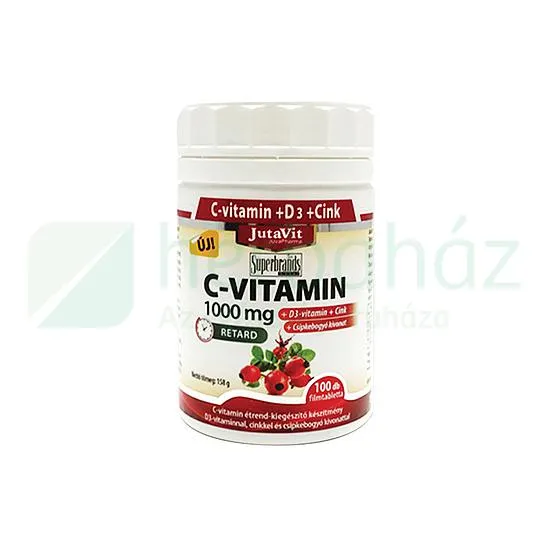 JUTAVIT C-VITAMIN 1000MG TABLETTA + D3 CSIPKEBOGYÓVAL 100DB