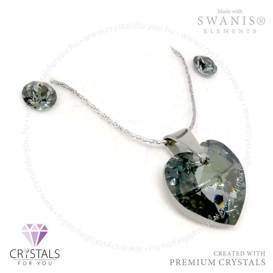 Szíves szett Swanis® prémium kristállyal díszítve