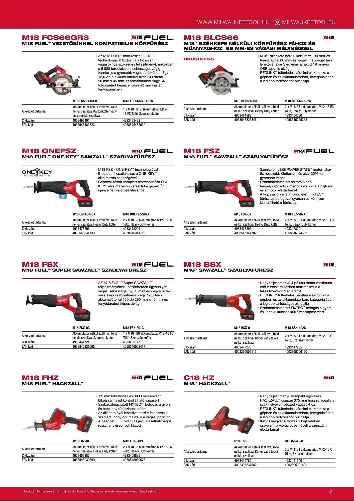 Katalógus Milwaukee akciós újság szeptember 16.-tól december 31.-ig 2026. - Oldal 39