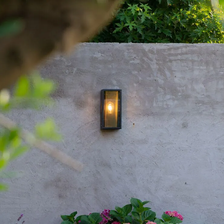 Kültéri fali lámpa fekete és sárgaréz IP44 hálóval - Rotterdam