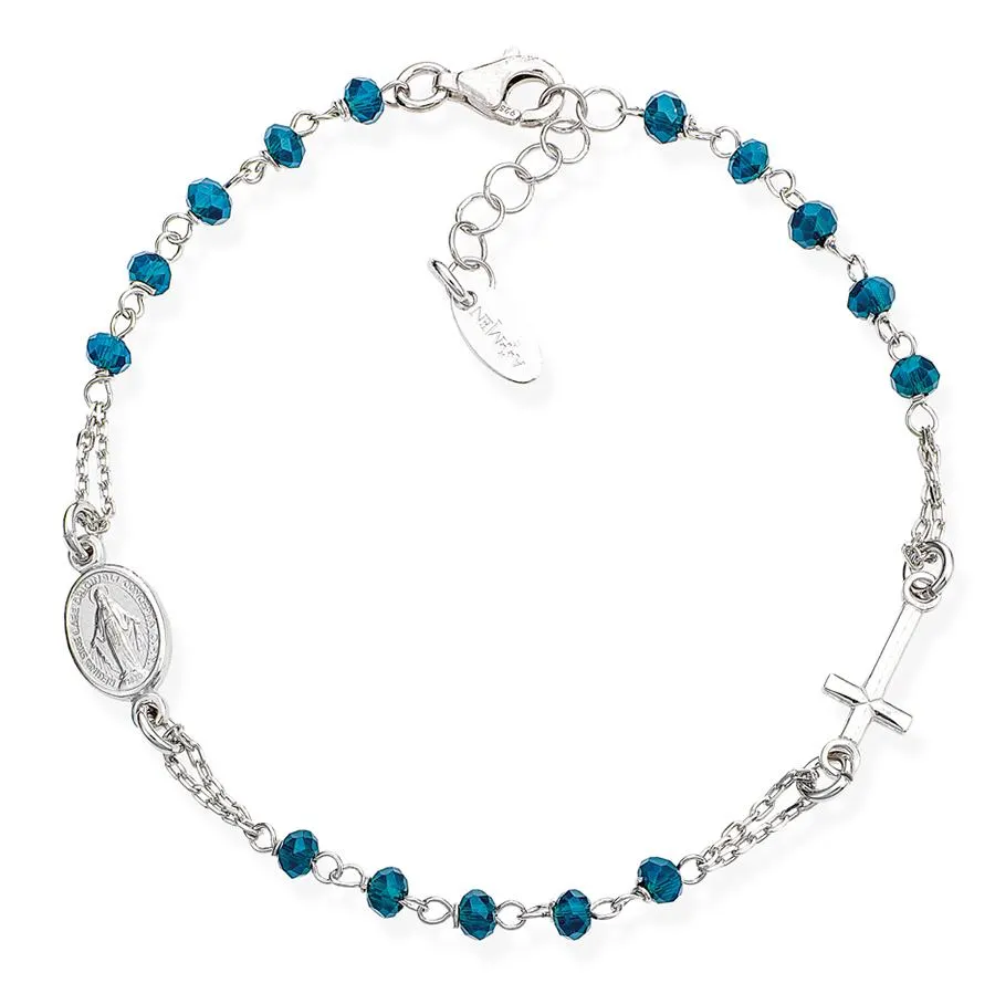 AMEN ezüst karkötő Rosary Crystals