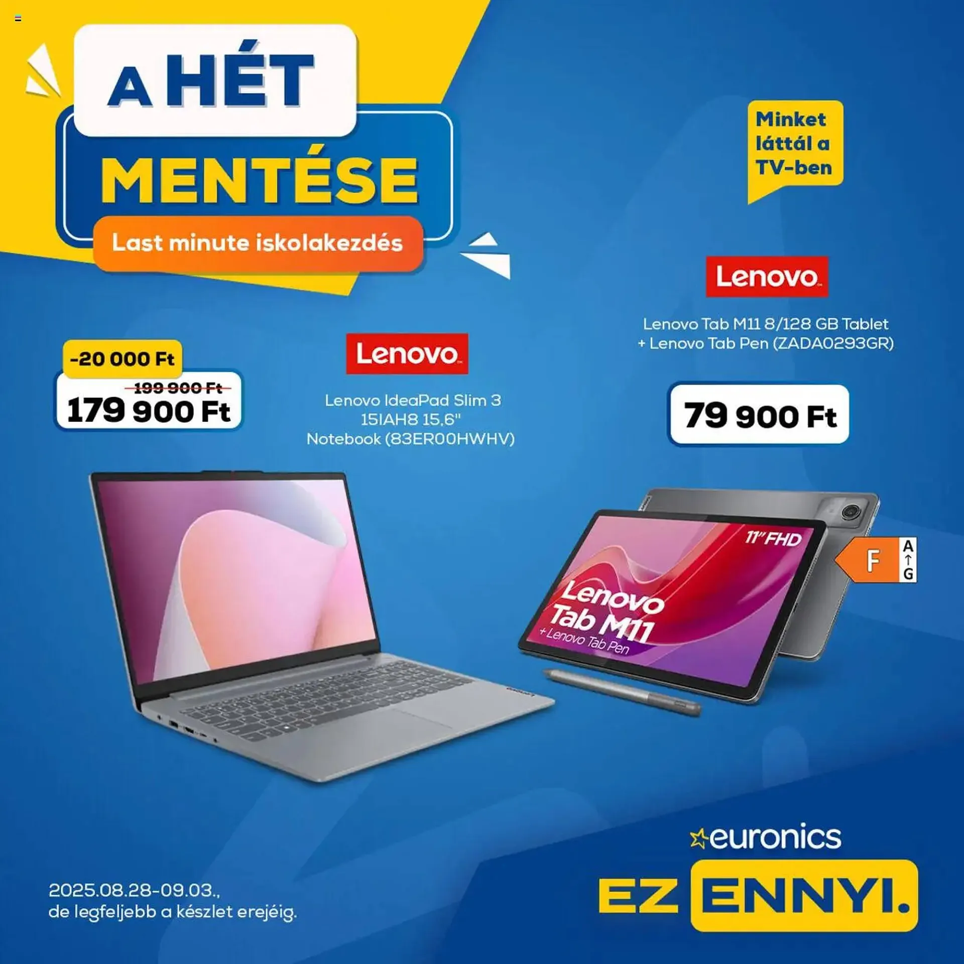 Katalógus Euronics akciós újság augusztus 28.-tól szeptember 3.-ig 2025. - Oldal 1