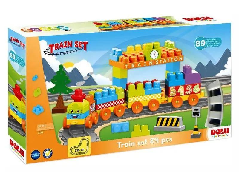 Vonat építőjáték 89 darabos készlet