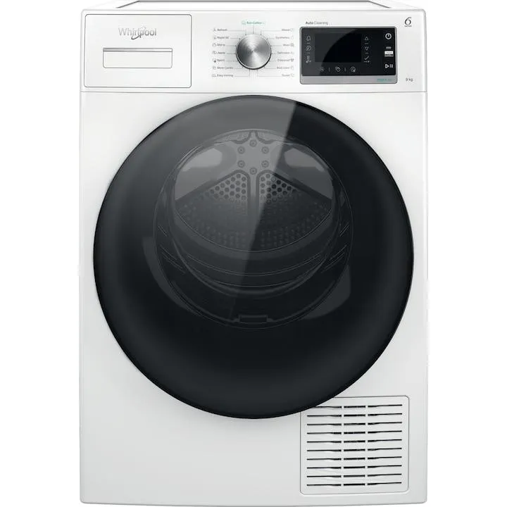 Whirlpool W6 D94WB EE Szárítógép, A energiaosztály, 9 kg, zajszint: 62 dB, Gyerekzár, Fehér
