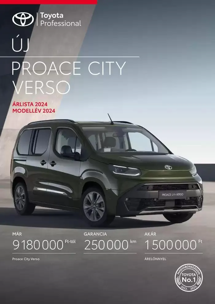 Katalógus Toyota Proace City Verso ICE január 8.-tól január 8.-ig 2026. - Oldal 1