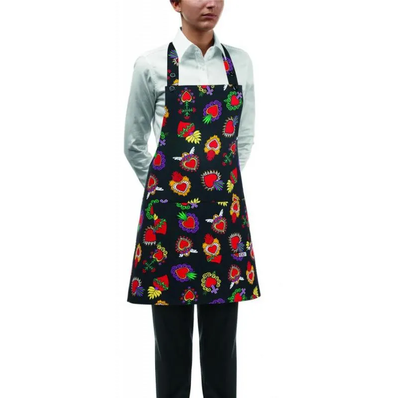 Szakács nyakkötény EGOchef NŐI zsebbel - szívek