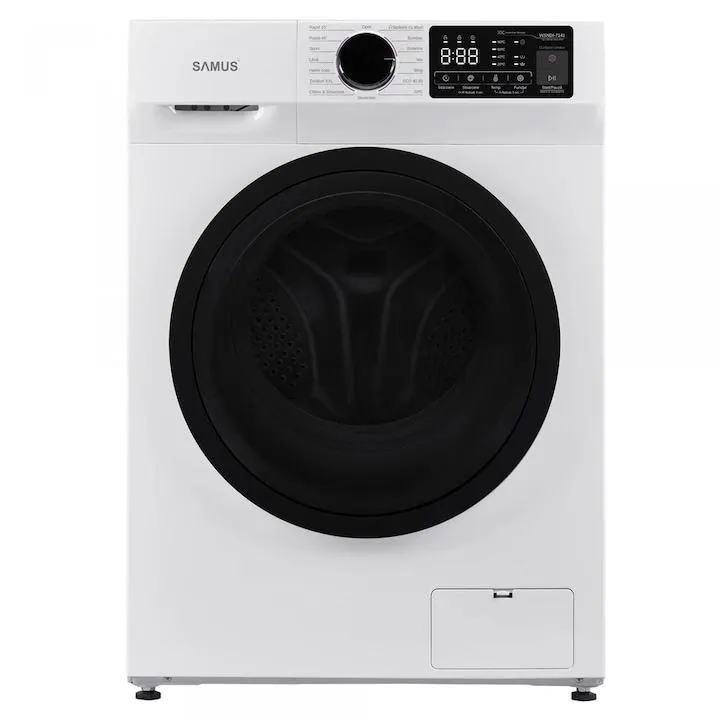 Mosógép Samus WSNDI-7141,7 Kg, Inverter motor, 15 Program, A energiaosztály, Állítható termosztát, ECO Program 40-60°C, Gyerekzár, Fehér