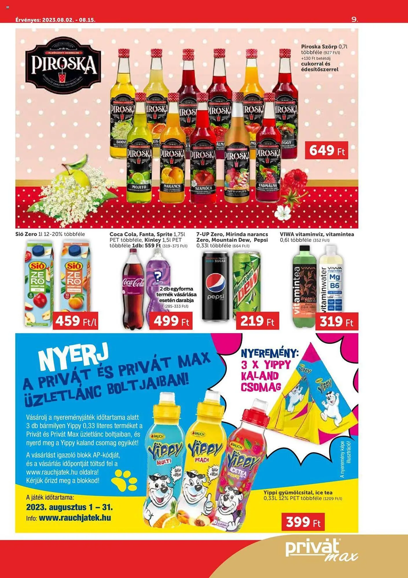 Katalógus PRIVÁT akciós újság augusztus 2.-tól augusztus 15.-ig 2023. - Oldal 9