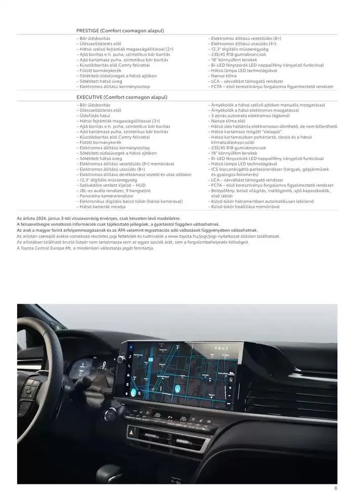 Katalógus Toyota Új Camry Hybrid október 2.-tól október 2.-ig 2025. - Oldal 8