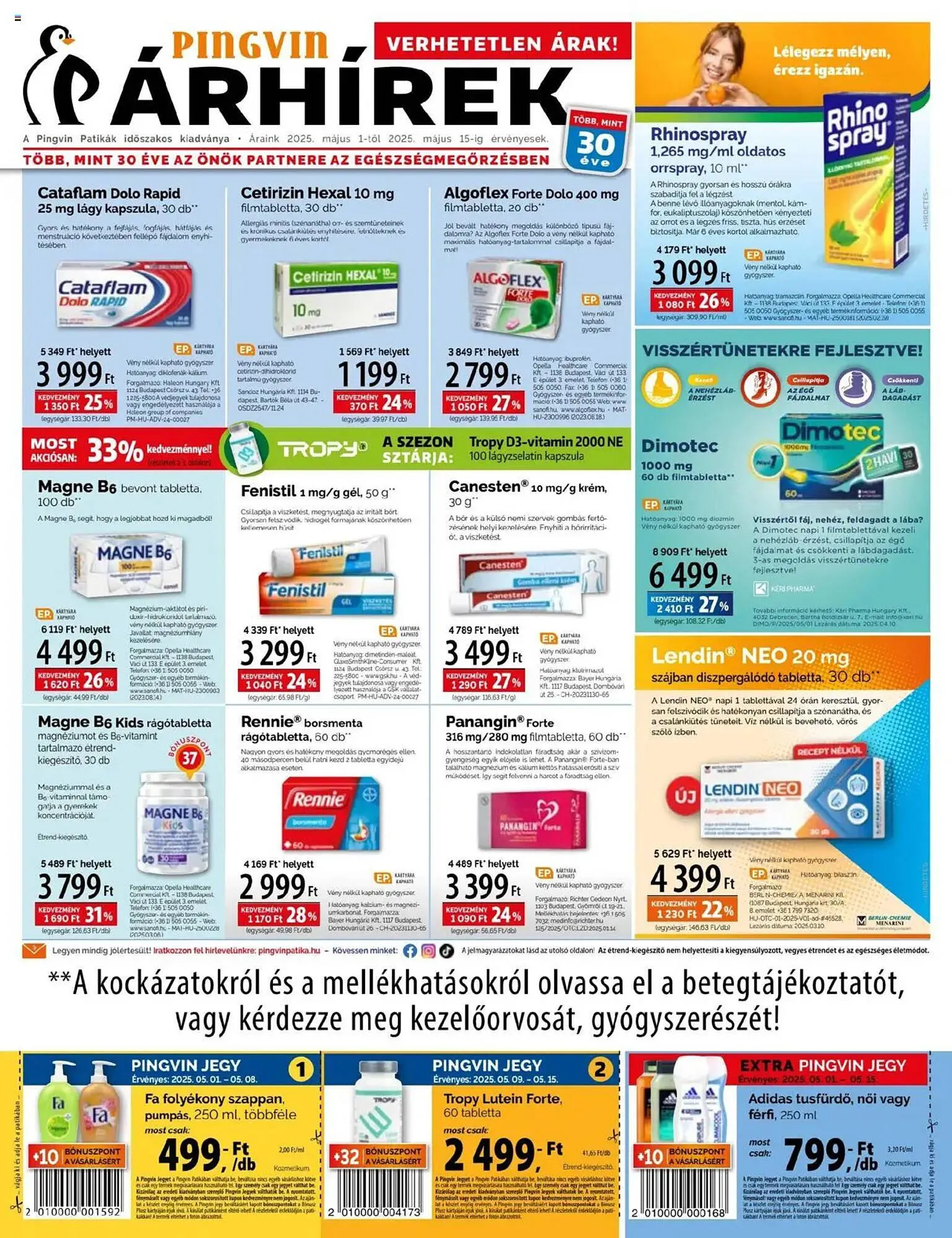 Katalógus Pingvin Patika akciós újság május 1.-tól május 15.-ig 2025. - Oldal 1