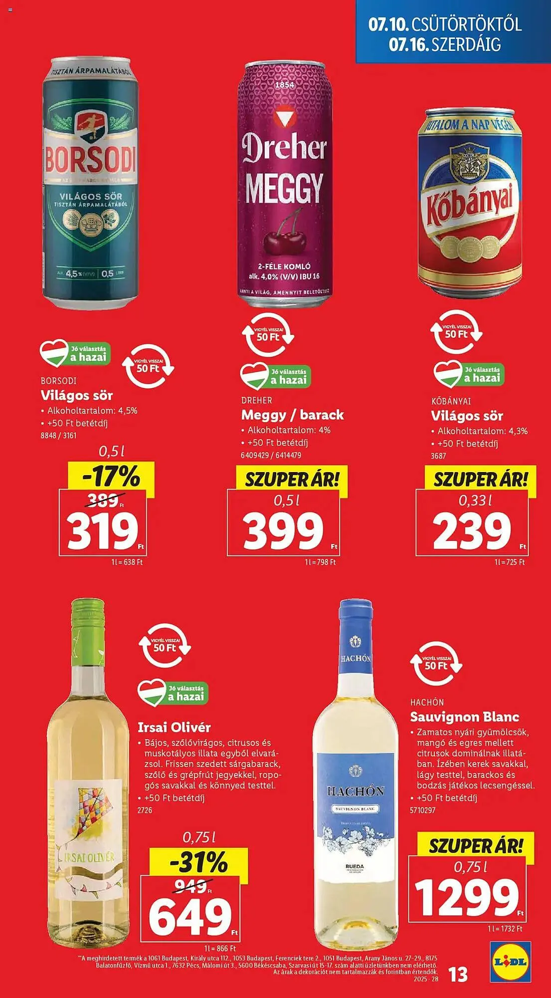 Katalógus Lidl akciós újság július 10.-tól július 16.-ig 2025. - Oldal 13