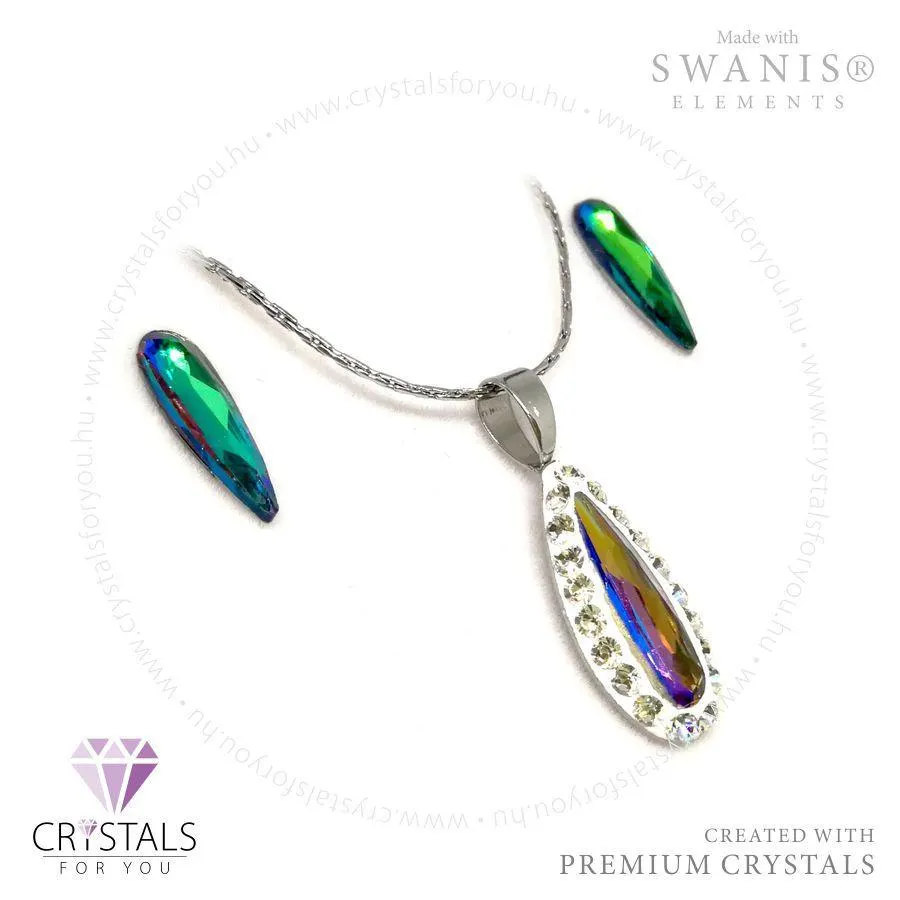 Hosszú csepp medálos szett Swanis® prémium kristállyal díszítve