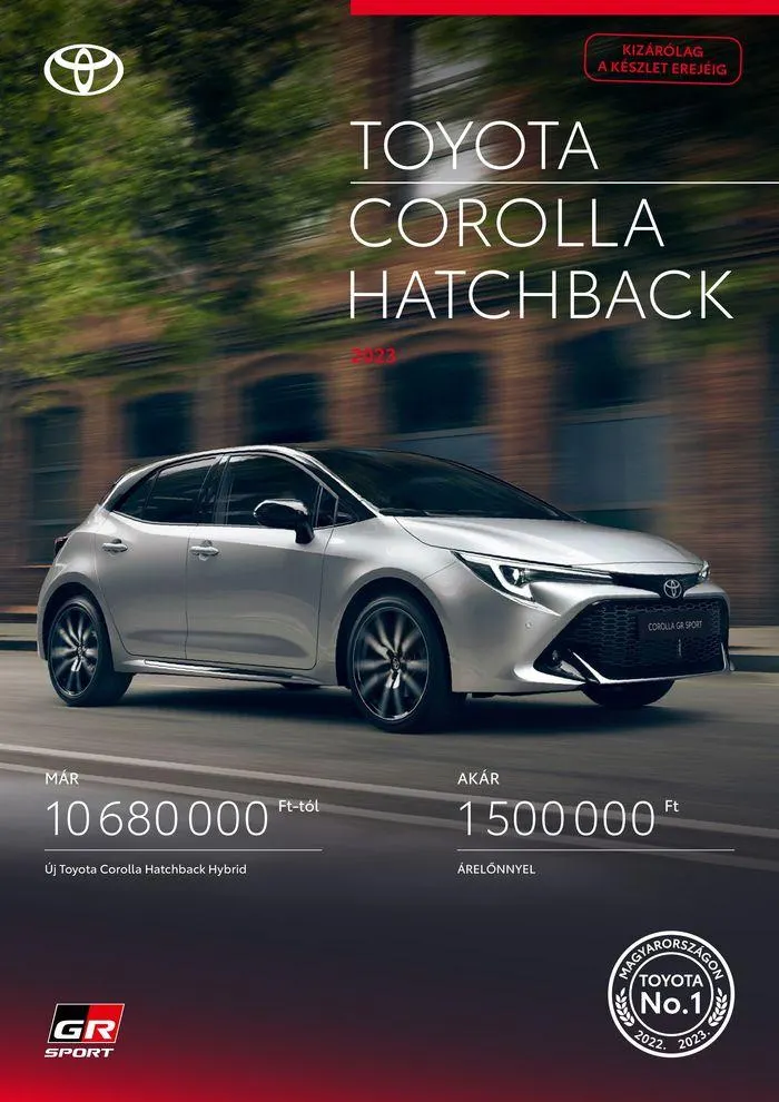 Katalógus Toyota Corolla Hatchback május 14.-tól december 31.-ig 2024. - Oldal 1