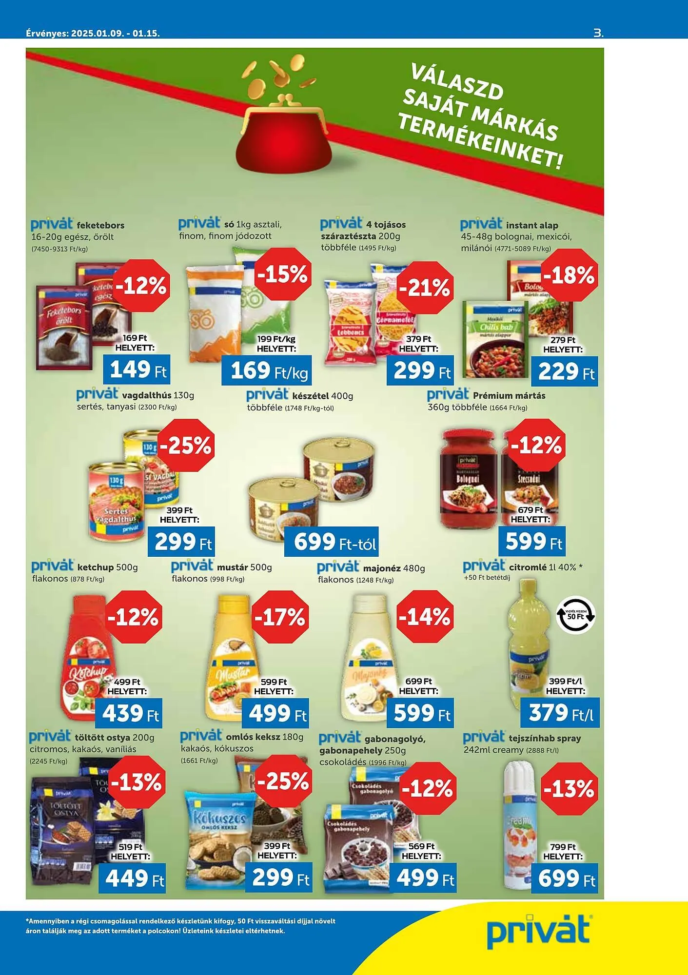 Katalógus PRIVÁT akciós újság január 9.-tól január 15.-ig 2025. - Oldal 3