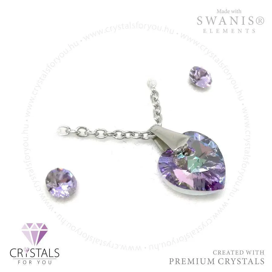 Szívecskés szett Swanis® prémium kristállyal díszítve