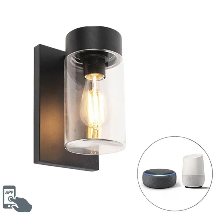 Intelligens kültéri fali lámpa fekete IP44, WiFi ST64 - Jarra