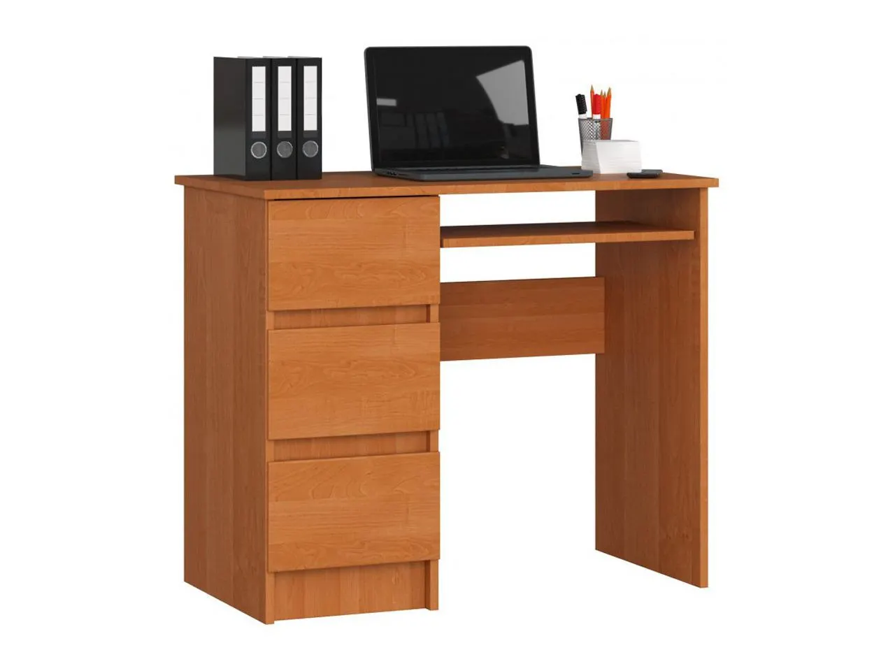 AKO-A-6 fiókos számítógépasztal polcokkal, balos