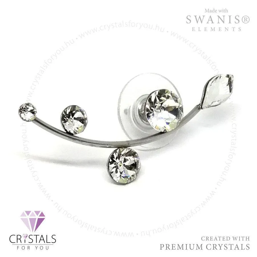 Swanis® prémium kristállyal díszített futó ágas fülbevaló