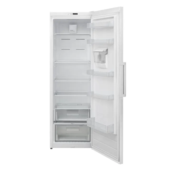 Heinner HF-V401NFWDE++, Egyajtós hűtő, 389 l, No Frost, Elektronikus vezérlés, Vízadagoló, LED világítás, E energiaosztály, M 186 cm, Fehér