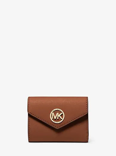 Carmen Medium Saffiano Leather Tri-Fold Envelope Wallet