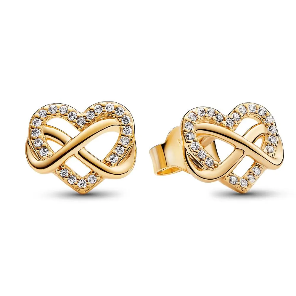 PANDORA aranyozott Szikrázó szívek végtelennel fülbevaló