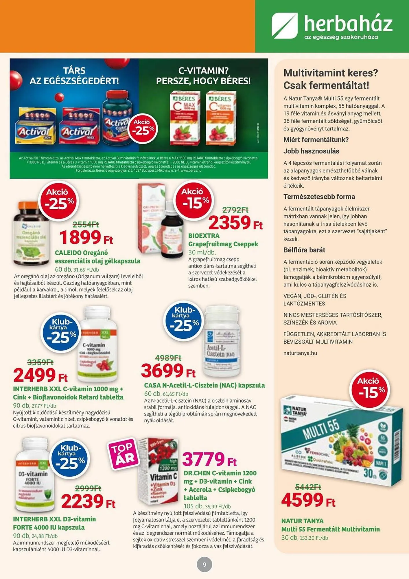 Katalógus Herbaház akciós újság október 6.-tól november 2.-ig 2025. - Oldal 9