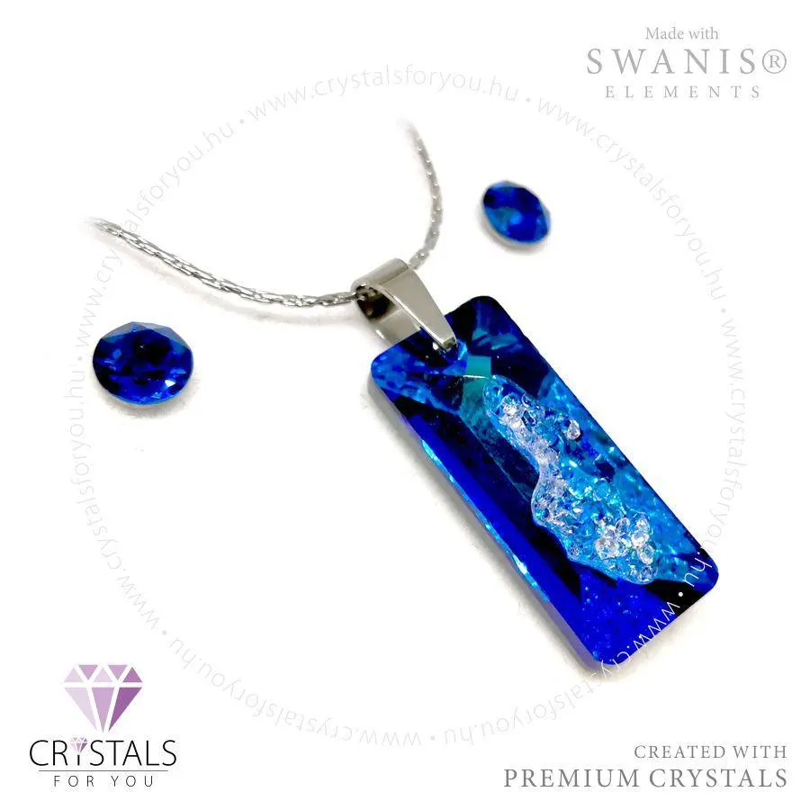 Téglalap alakú bemart kőzet medálos szett Swanis® prémium kristállyal díszítve