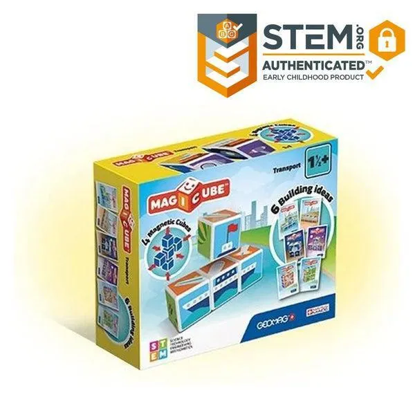 Geomag Magicube közlekedés mágneses építőkocka szett, 4 db-os