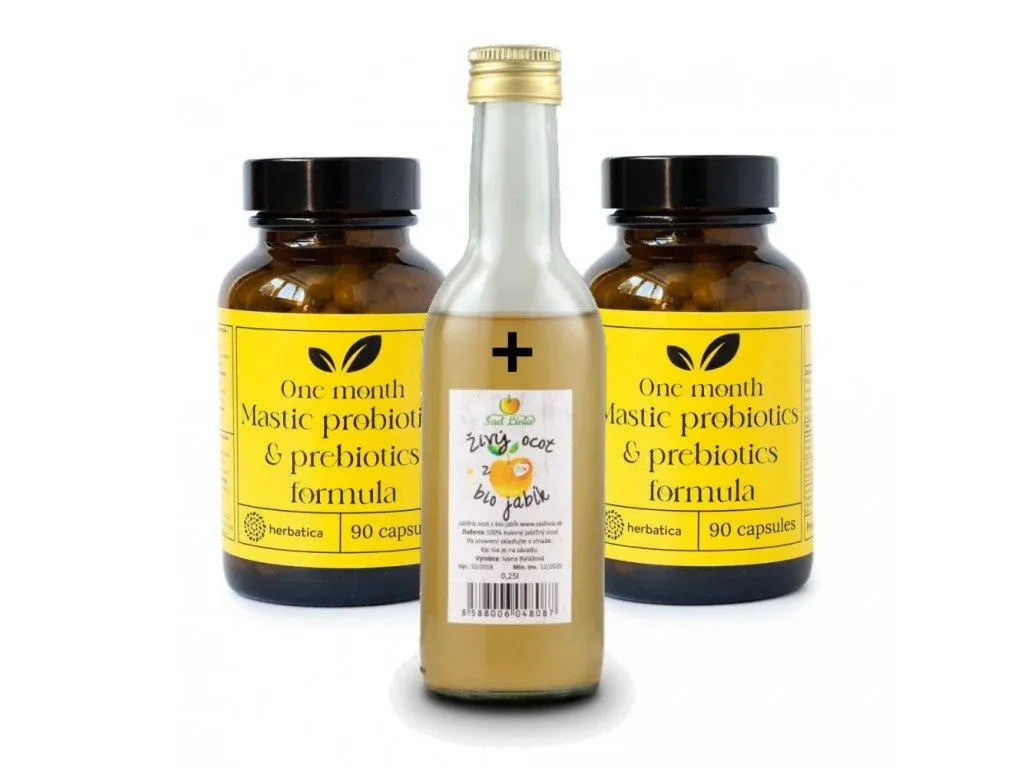 Készlet az emésztés támogatására: 2x Masticha PROBIOTICS & PREBIOTICS + ingyenes almaecet- Herbatica