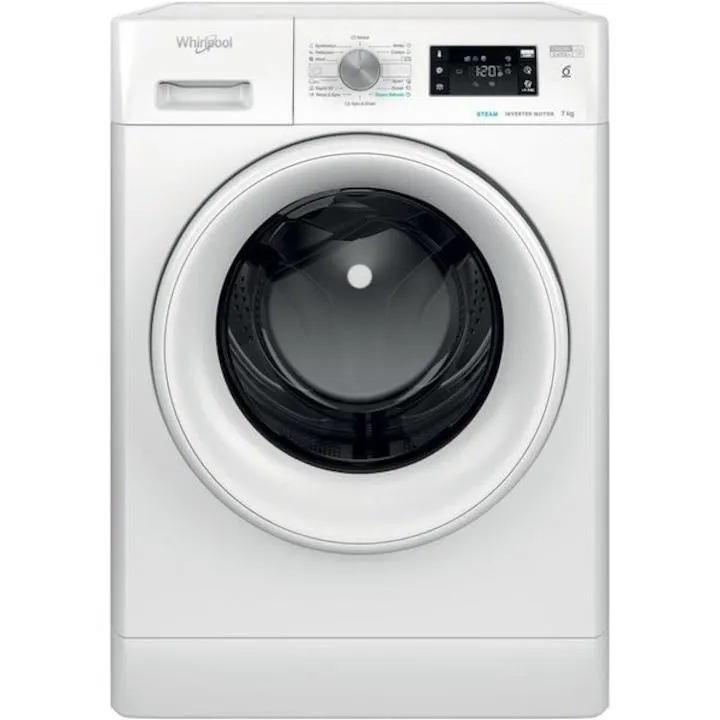 Első mosógép WHIRLPOOL FFB 7469 WV EE, gőz, 6th Sense, 7 kg, 1400 ford./perc, A osztály, fehér