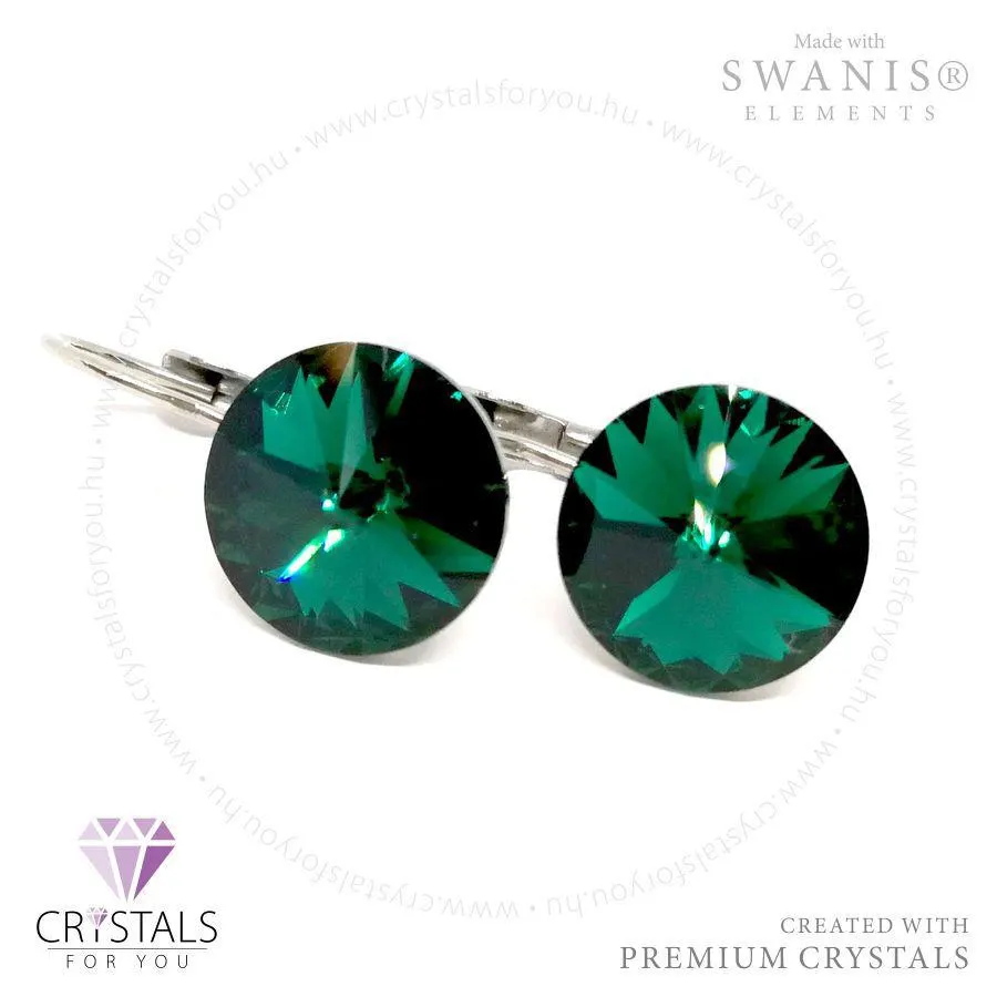 Kör alakú Swanis® prémium kristállyal díszített francia kapcsos fülbevaló