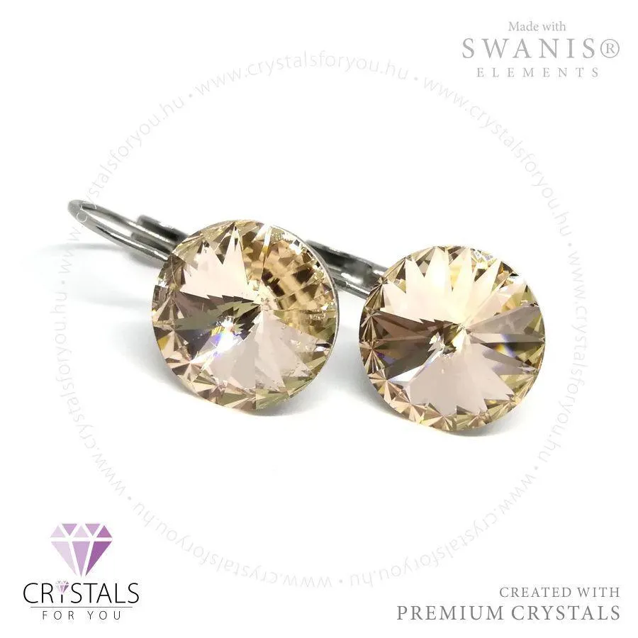 Kör alakú Swanis® prémium kristállyal díszített francia kapcsos fülbevaló