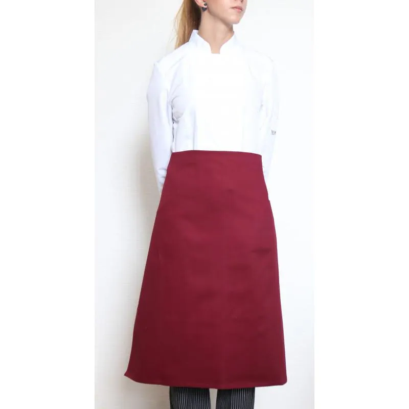 Szakácskötény rövid 100% pamut - bordó