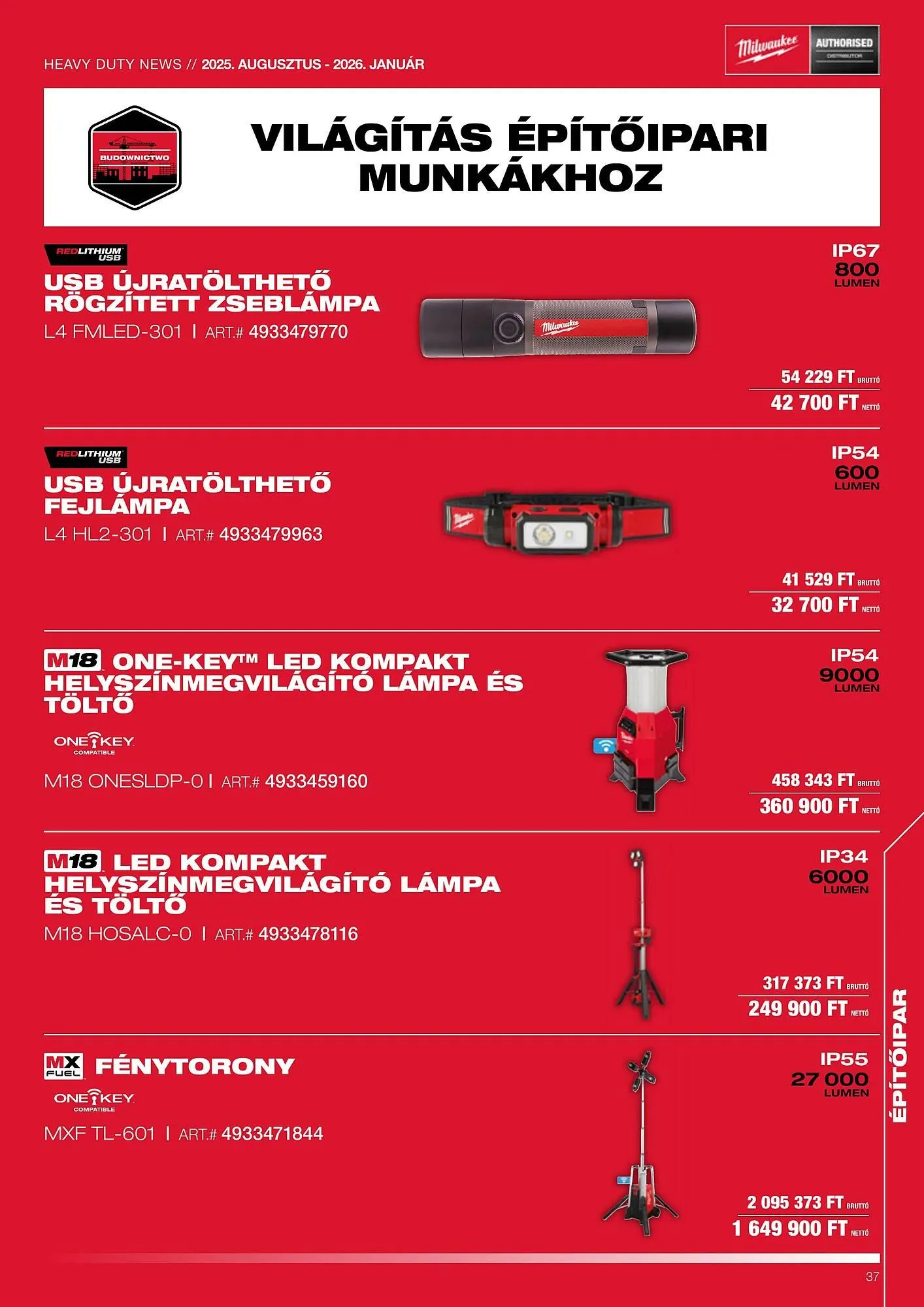 Katalógus Milwaukee akciós újság augusztus 1.-tól január 31.-ig 2026. - Oldal 37