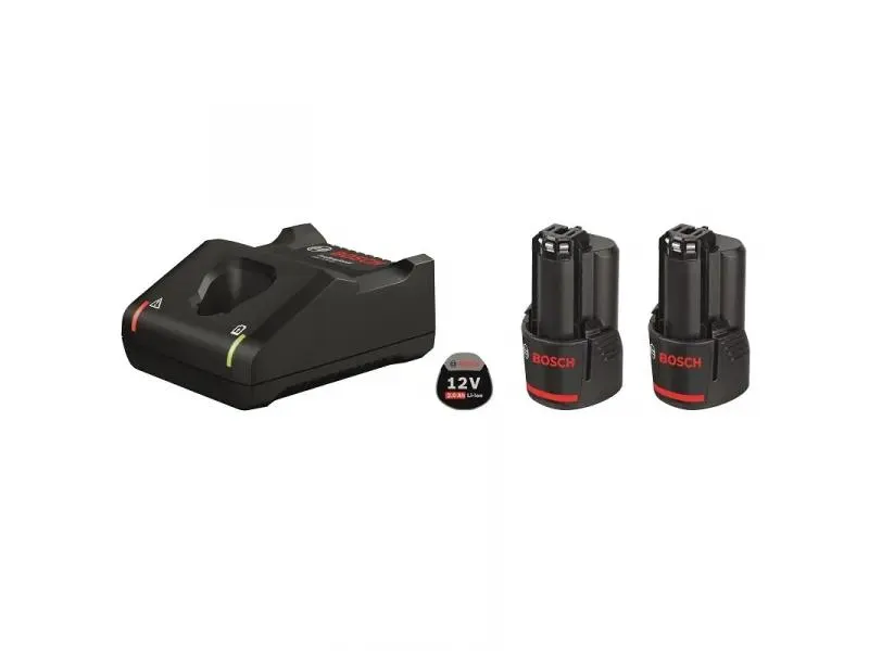 BOSCH PROFESSIONAL - akkumulátor és töltő (12V, 2x2,0Ah)