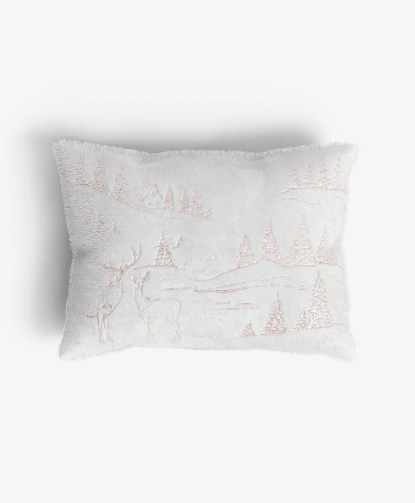 párna hímzett téli mintával